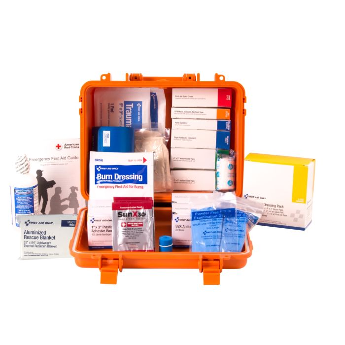 50 Person ANSI A Unitized Plastic Waterproof First Aid Kit, ANSI 2021 Compliant