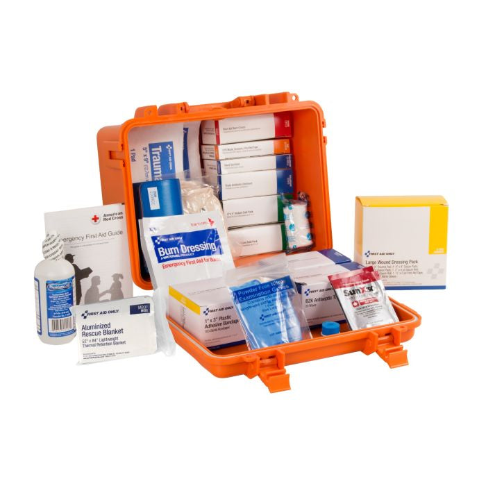 50 Person ANSI A Unitized Plastic Waterproof First Aid Kit, ANSI 2021 Compliant