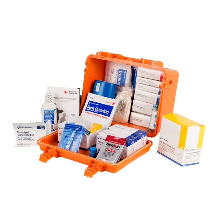 50 Person ANSI A Unitized Plastic Waterproof First Aid Kit, ANSI 2021 Compliant